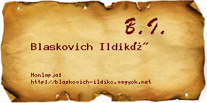 Blaskovich Ildikó névjegykártya